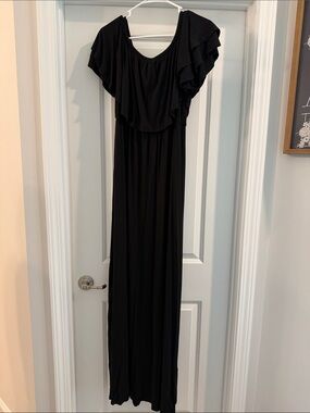 brown high neck maxi dress AYA MUSE